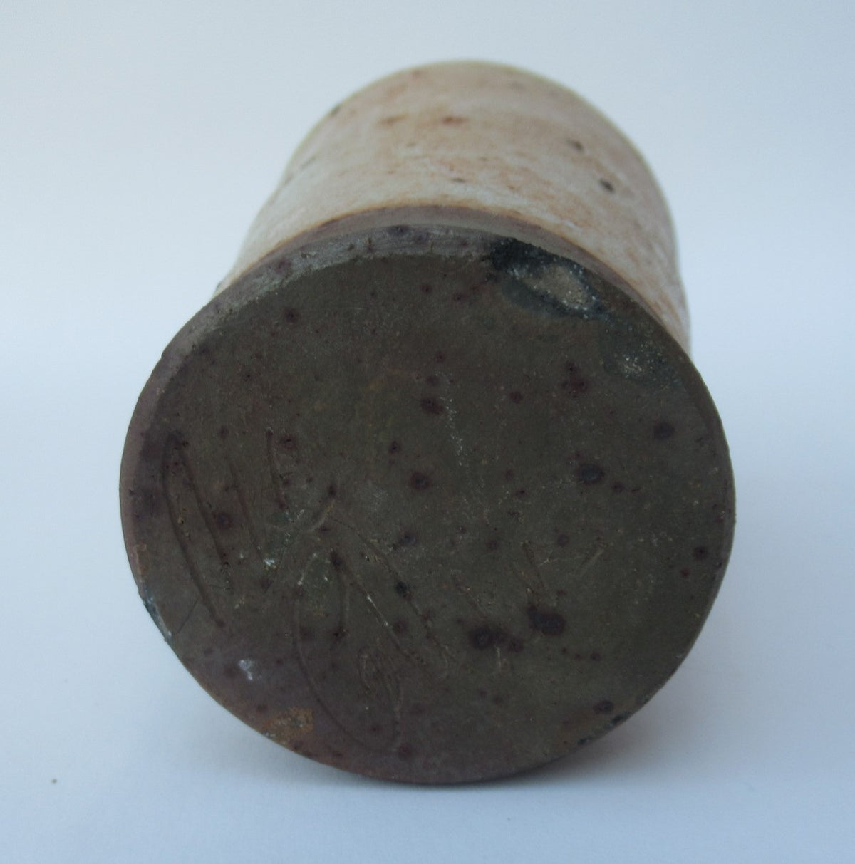 Nic Collins, British studio pottery wood fired beaker, stoneware, c1995