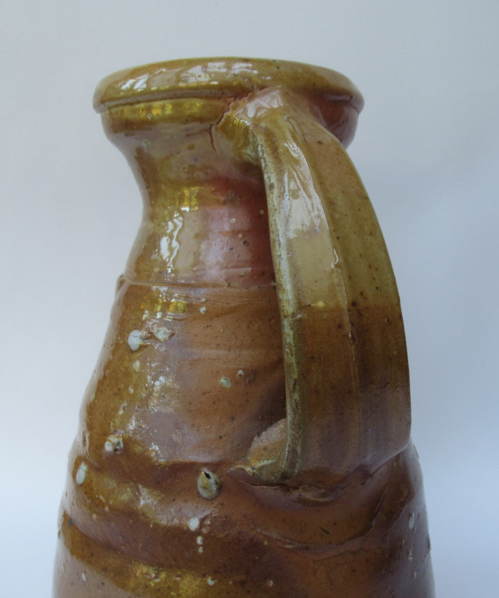 Nic Collins, British studio pottery very large wood fired jug, stoneware, c1995