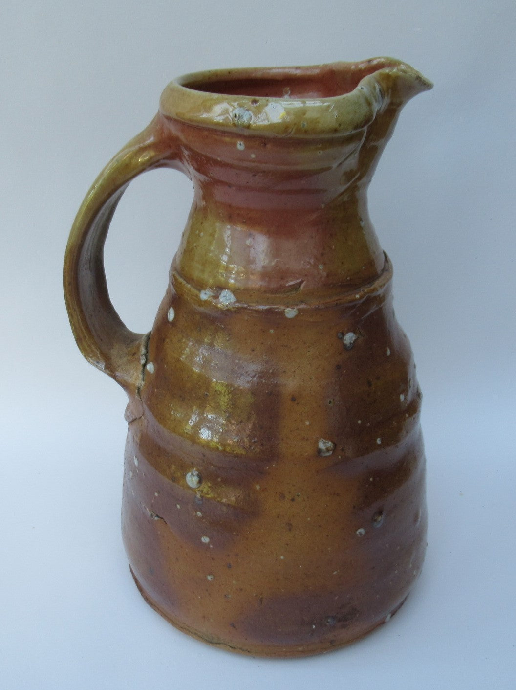 Nic Collins, British studio pottery very large wood fired jug, stoneware, c1995
