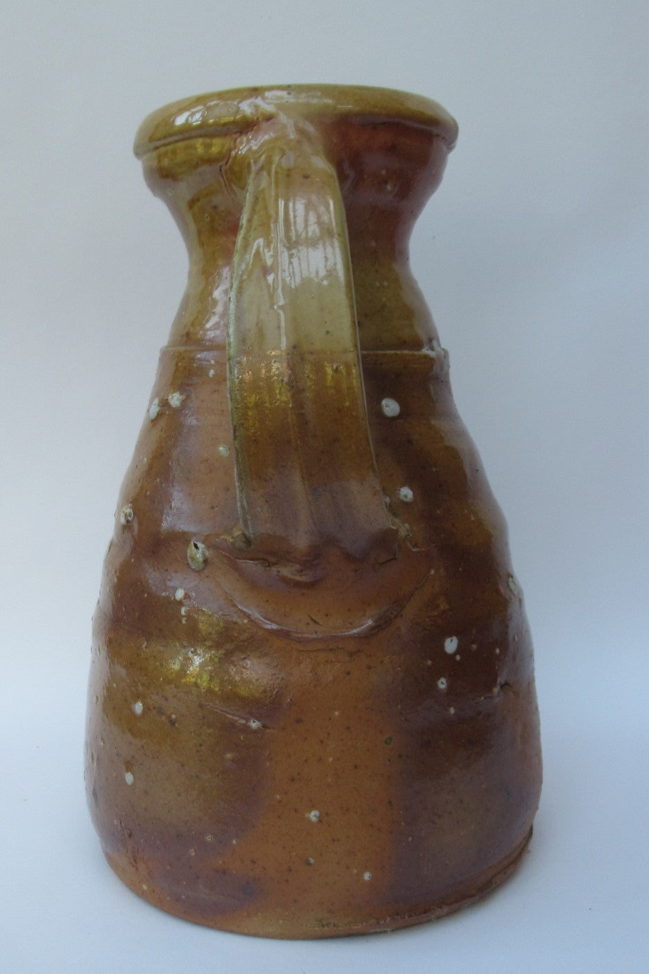 Nic Collins, British studio pottery very large wood fired jug, stoneware, c1995