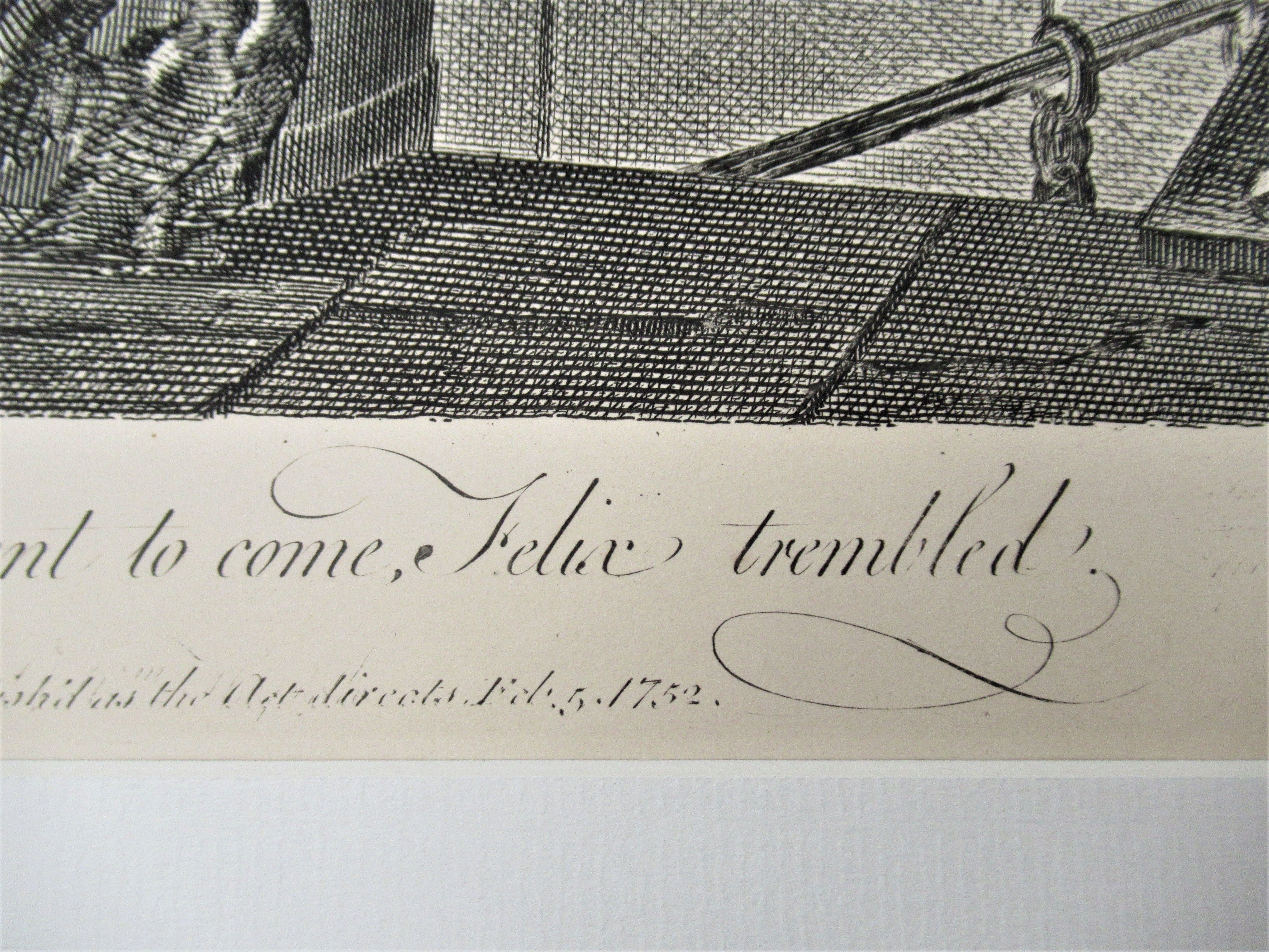 William Hogarth, Paul before Felix, large original print engraved 1752