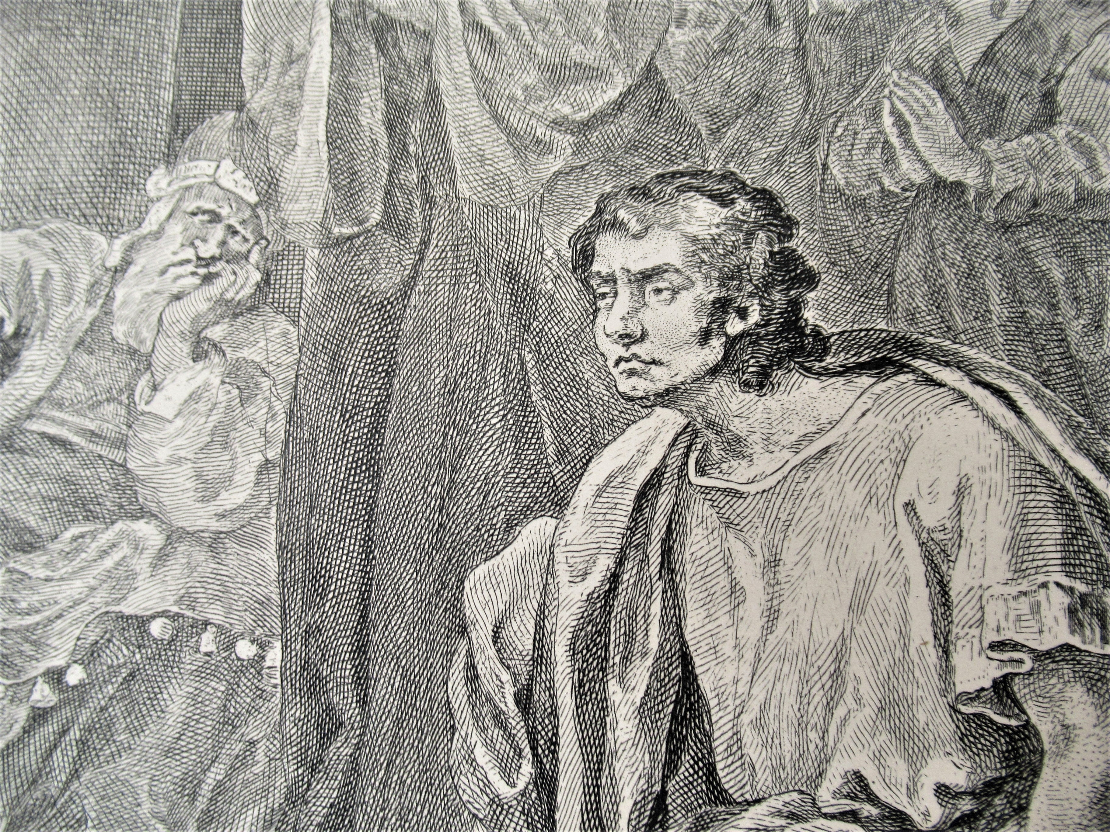 William Hogarth, Paul before Felix, large original print engraved 1752