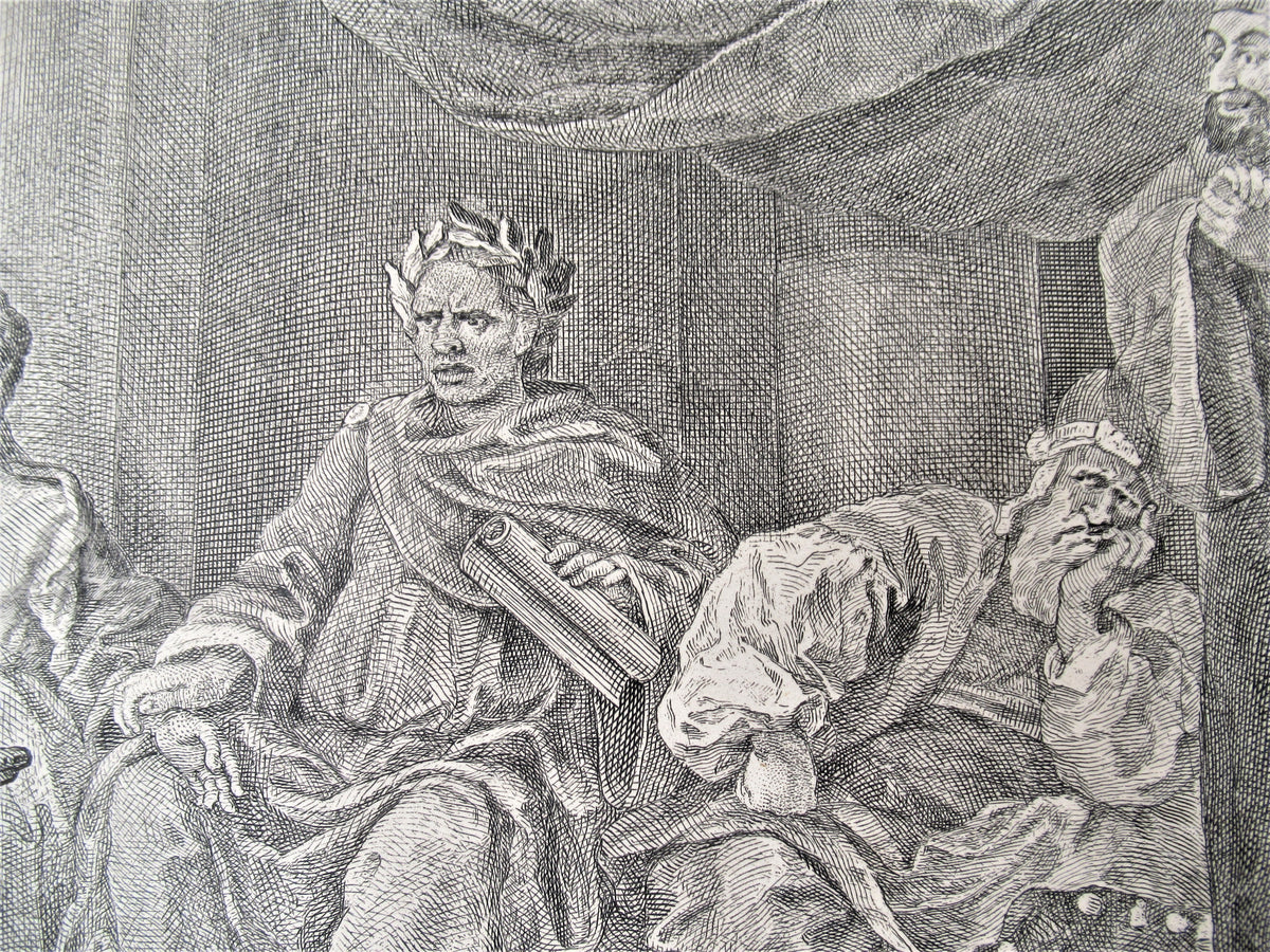 William Hogarth, Paul before Felix, large original print engraved 1752