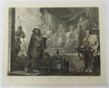 William Hogarth, Paul before Felix, large original print engraved 1752