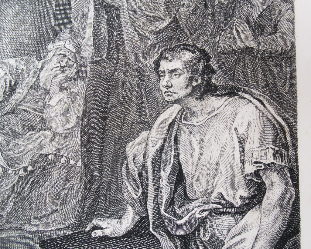William Hogarth, Paul before Felix, large original print engraved 1752