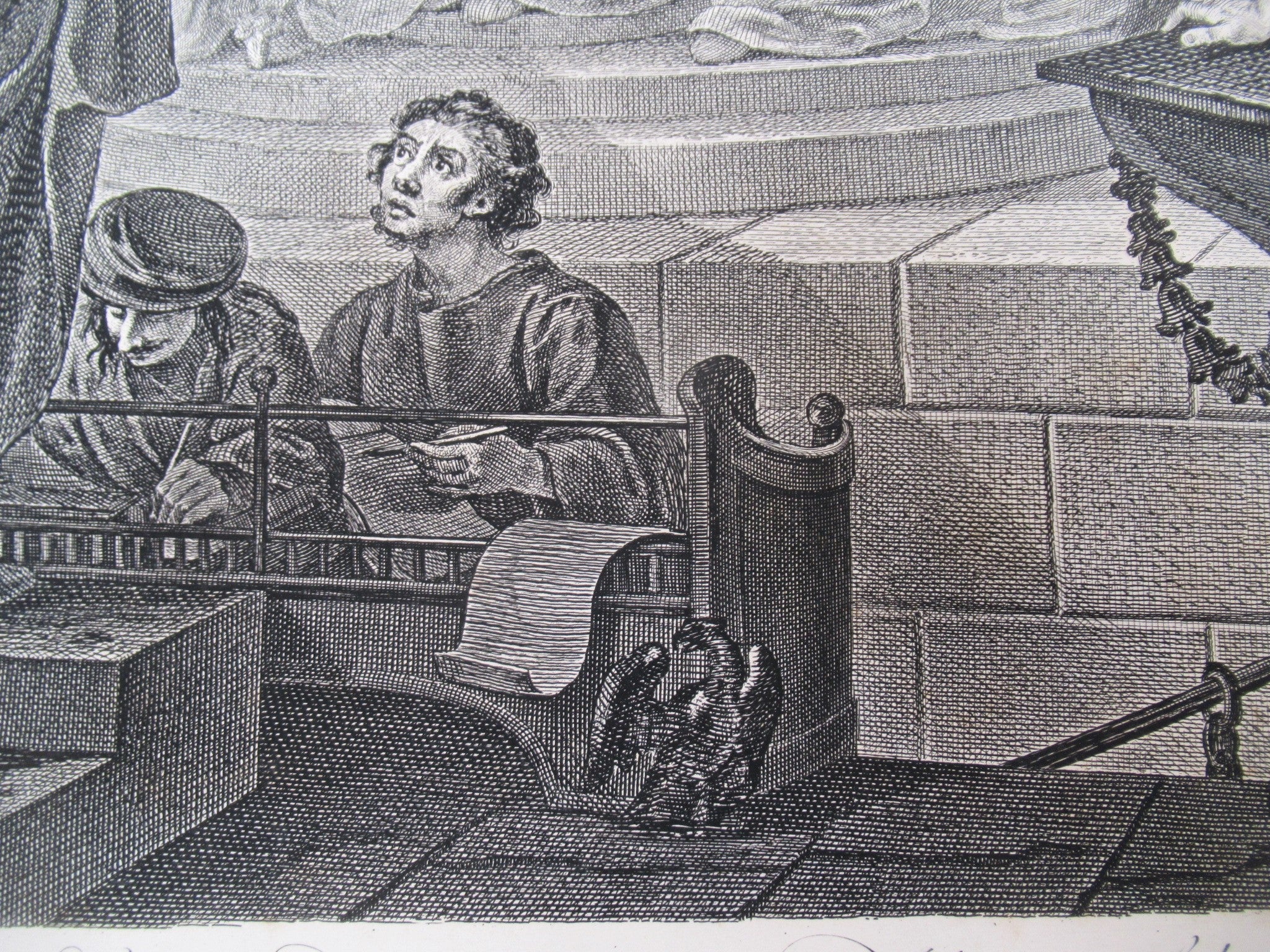 William Hogarth, Paul before Felix, large original print engraved 1752