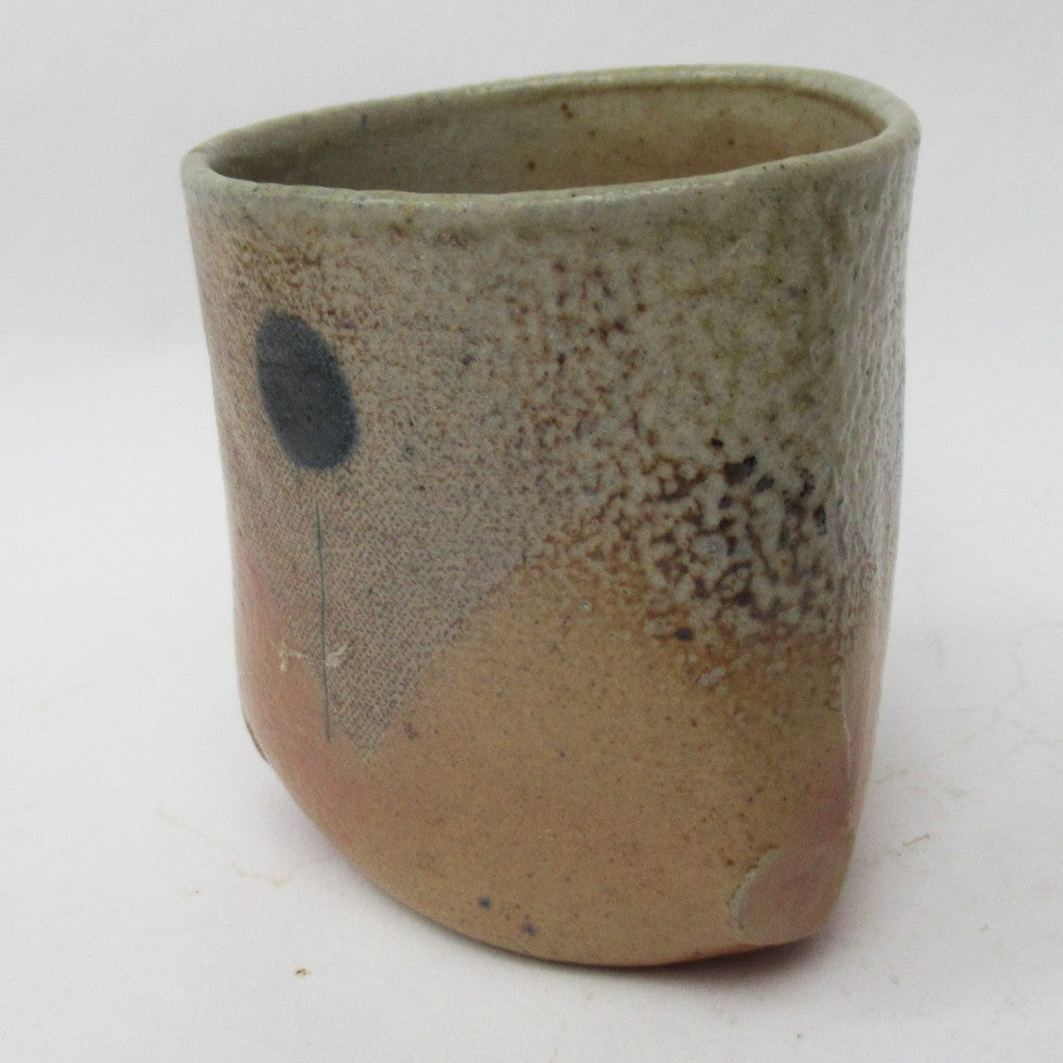 Petra Steward, British studio pottery salt glazed stoneware beaker c1998