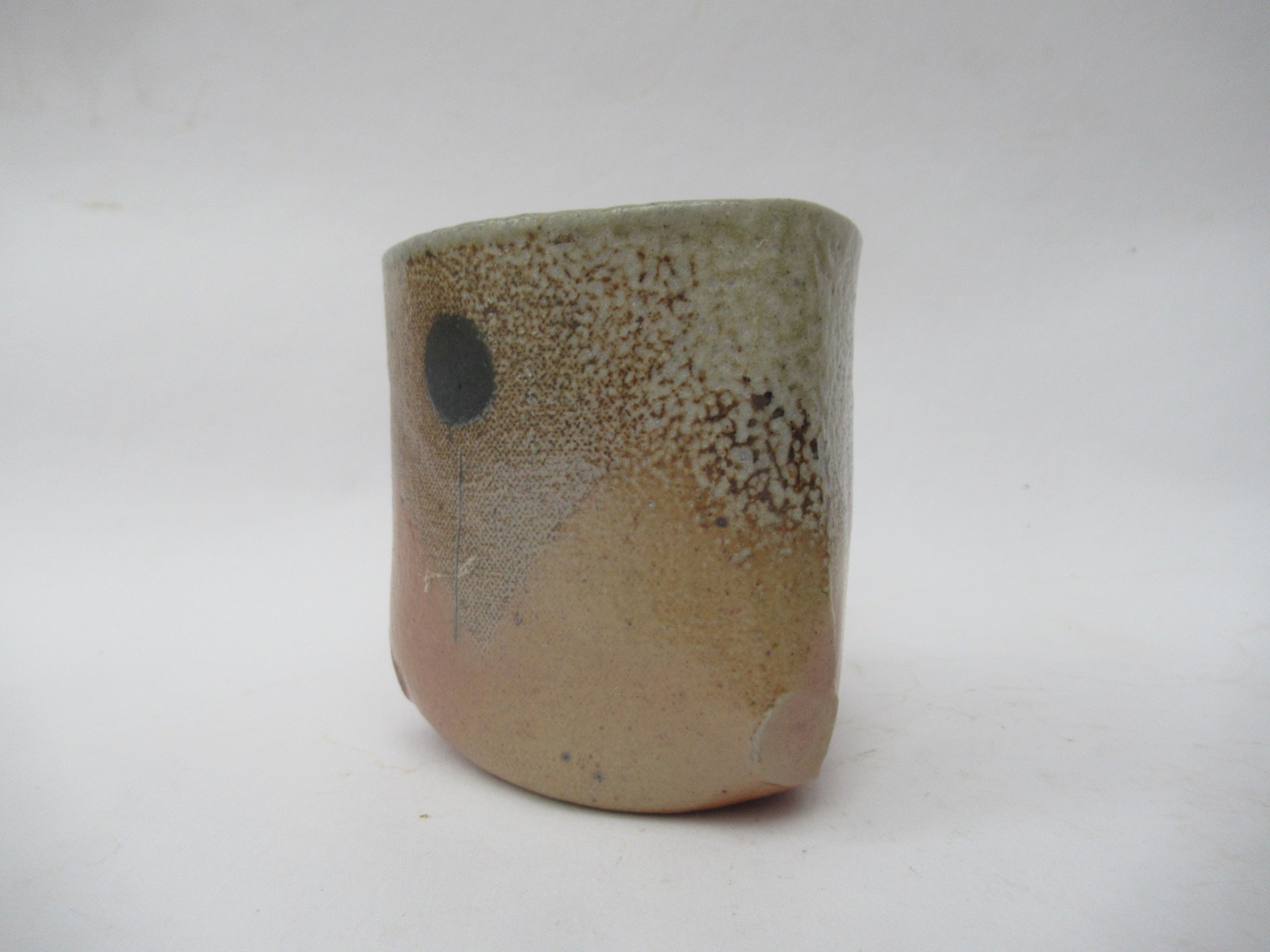 Petra Steward, British studio pottery salt glazed stoneware beaker c1998