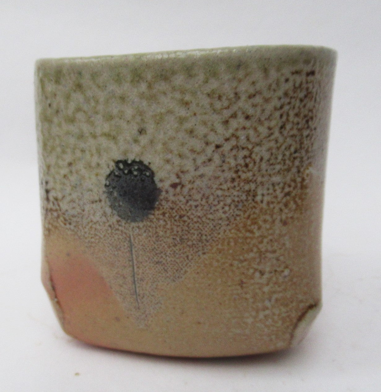 Petra Steward, British studio pottery salt glazed stoneware beaker c1998