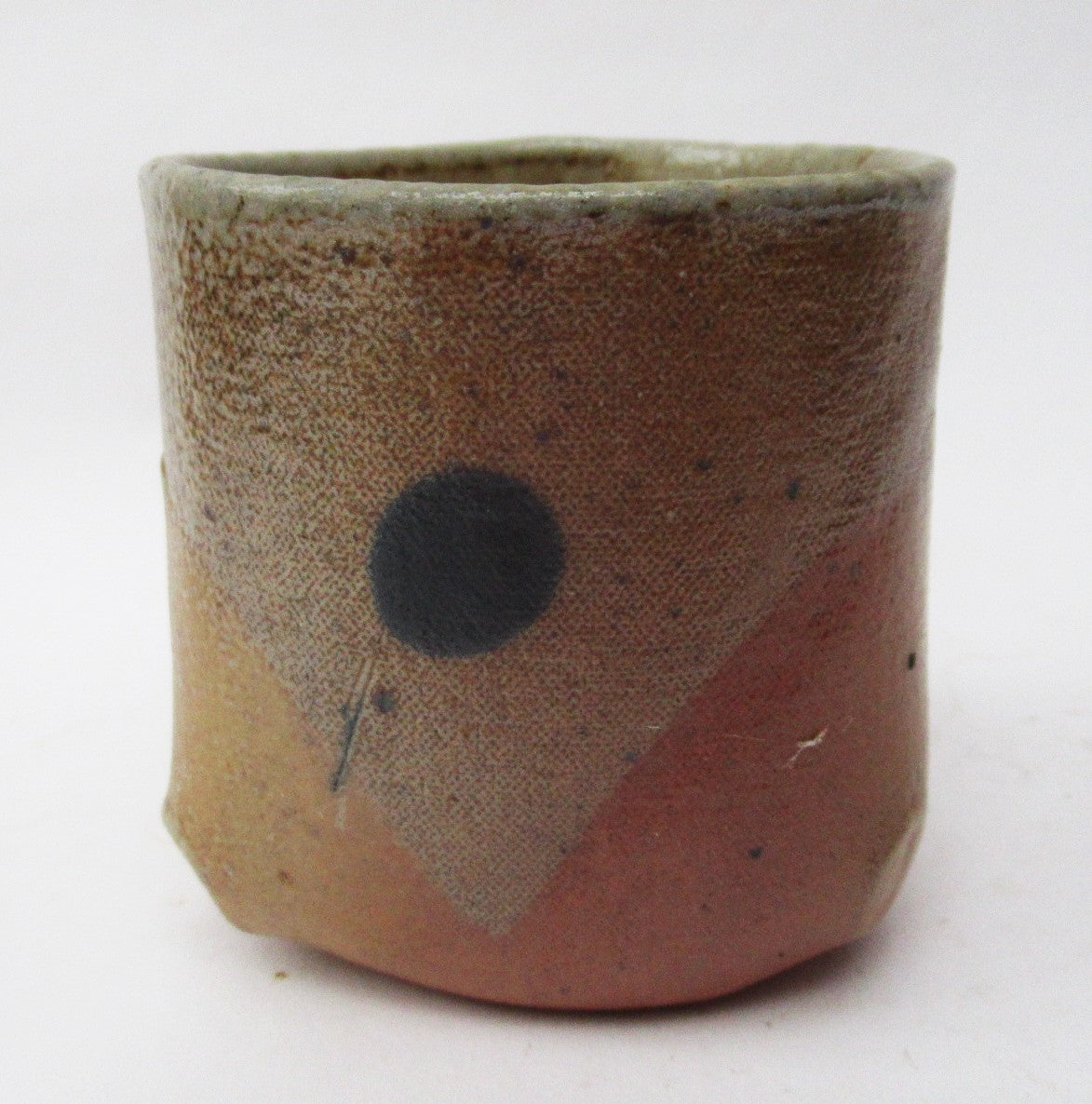 Petra Steward, British studio pottery salt glazed stoneware beaker c1998