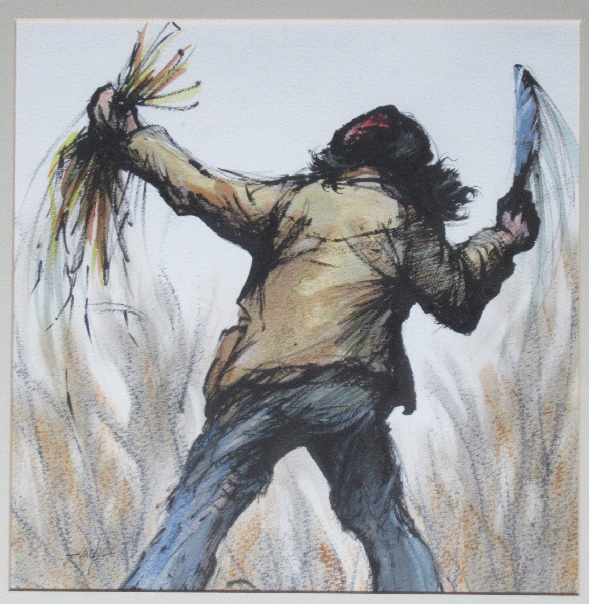 Michael Philpot (Suffolk artist), mixed media drawing entitled Hacker Becker