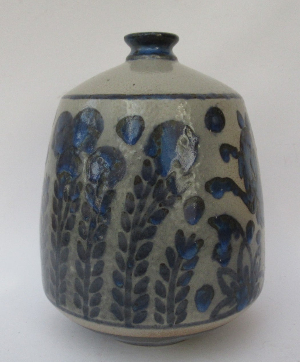 Primavera Printemps French salt glazed bottle vase, c1925, Sainte-Radegonde mark
