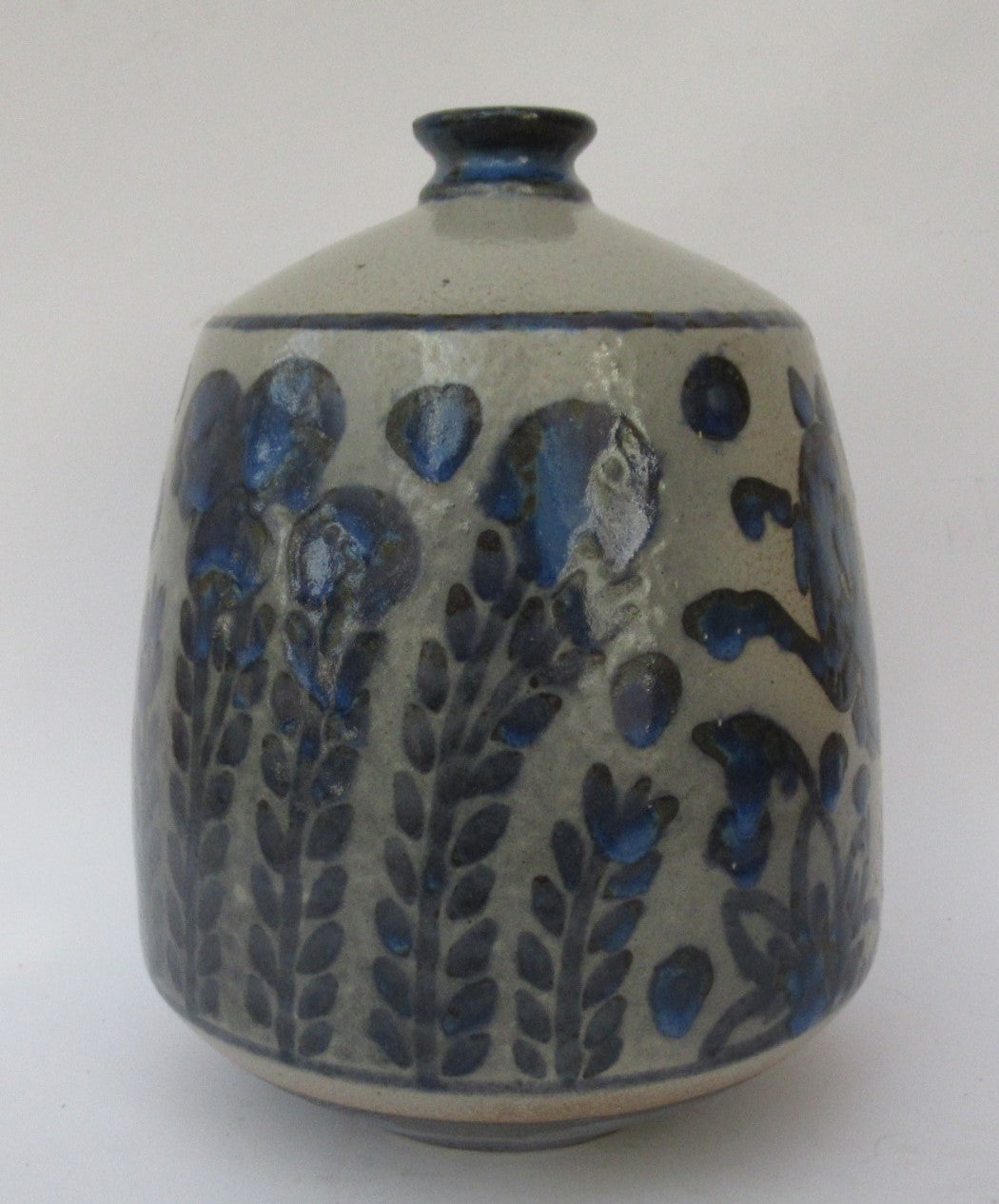 Primavera Printemps French salt glazed bottle vase, c1925, Sainte-Radegonde mark