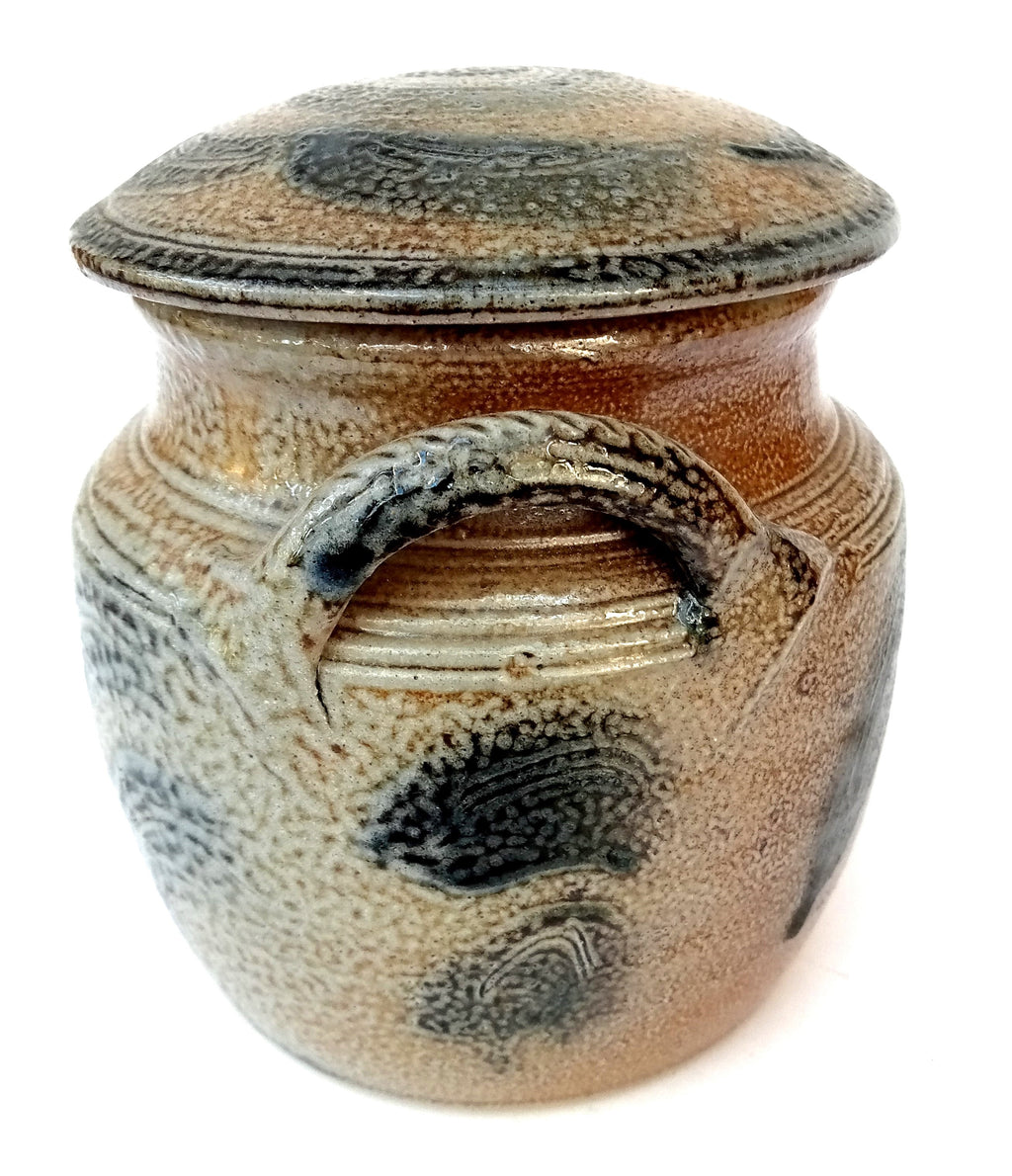 Ray Finch, Winchcombe pottery jar and cover, salt glazed stoneware, 2002
