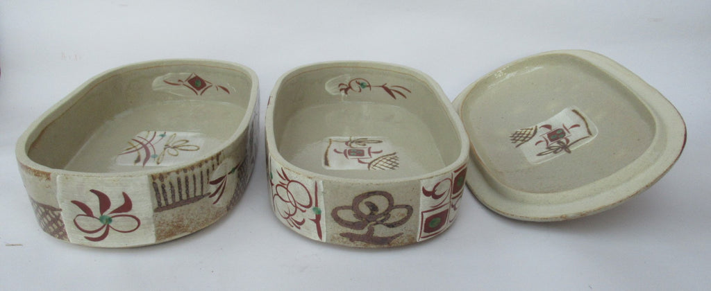 Reiko Nagata, Japanese studio pottery stoneware two layer bento box, c2010