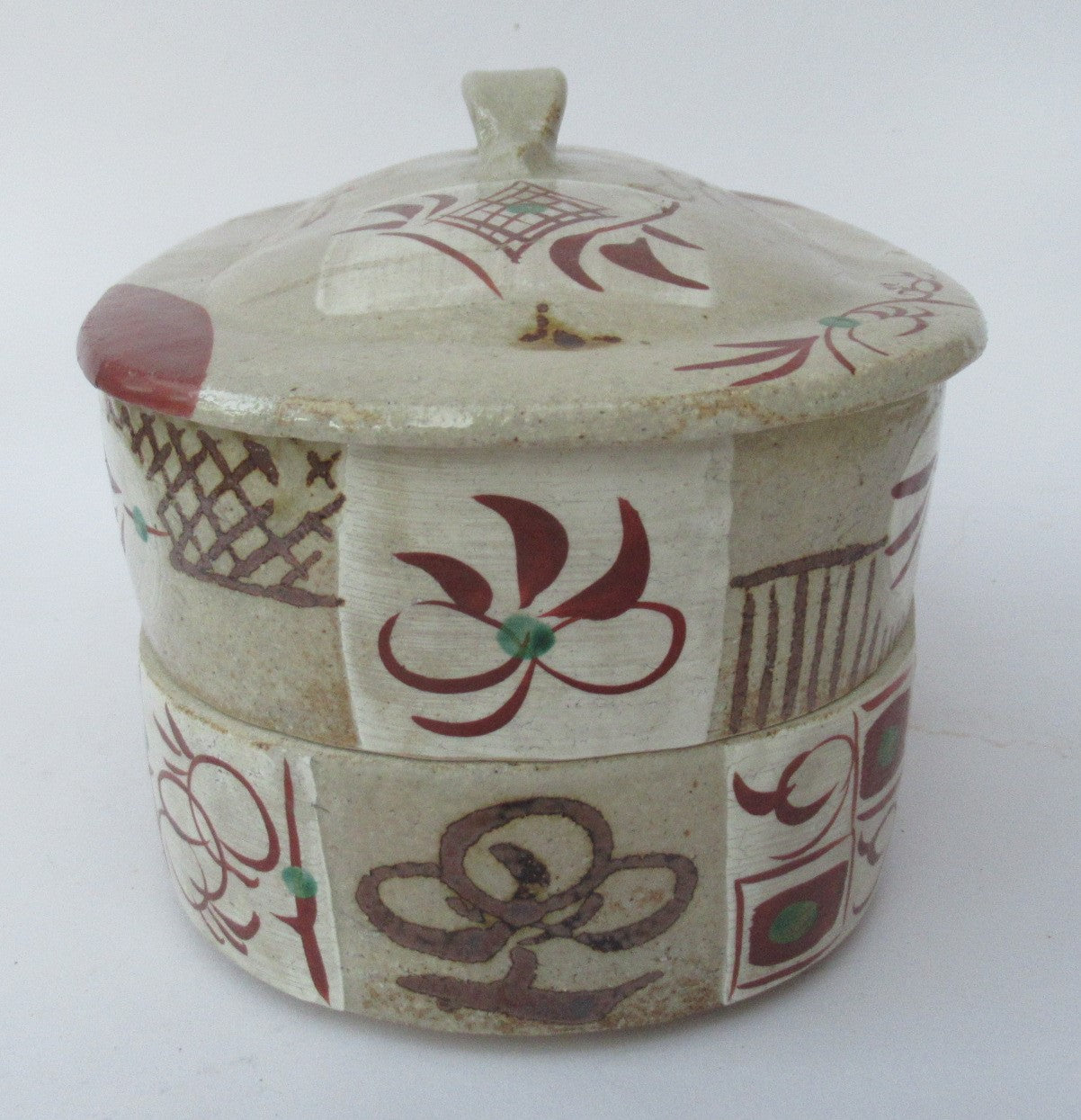 Reiko Nagata, Japanese studio pottery stoneware two layer bento box, c2010