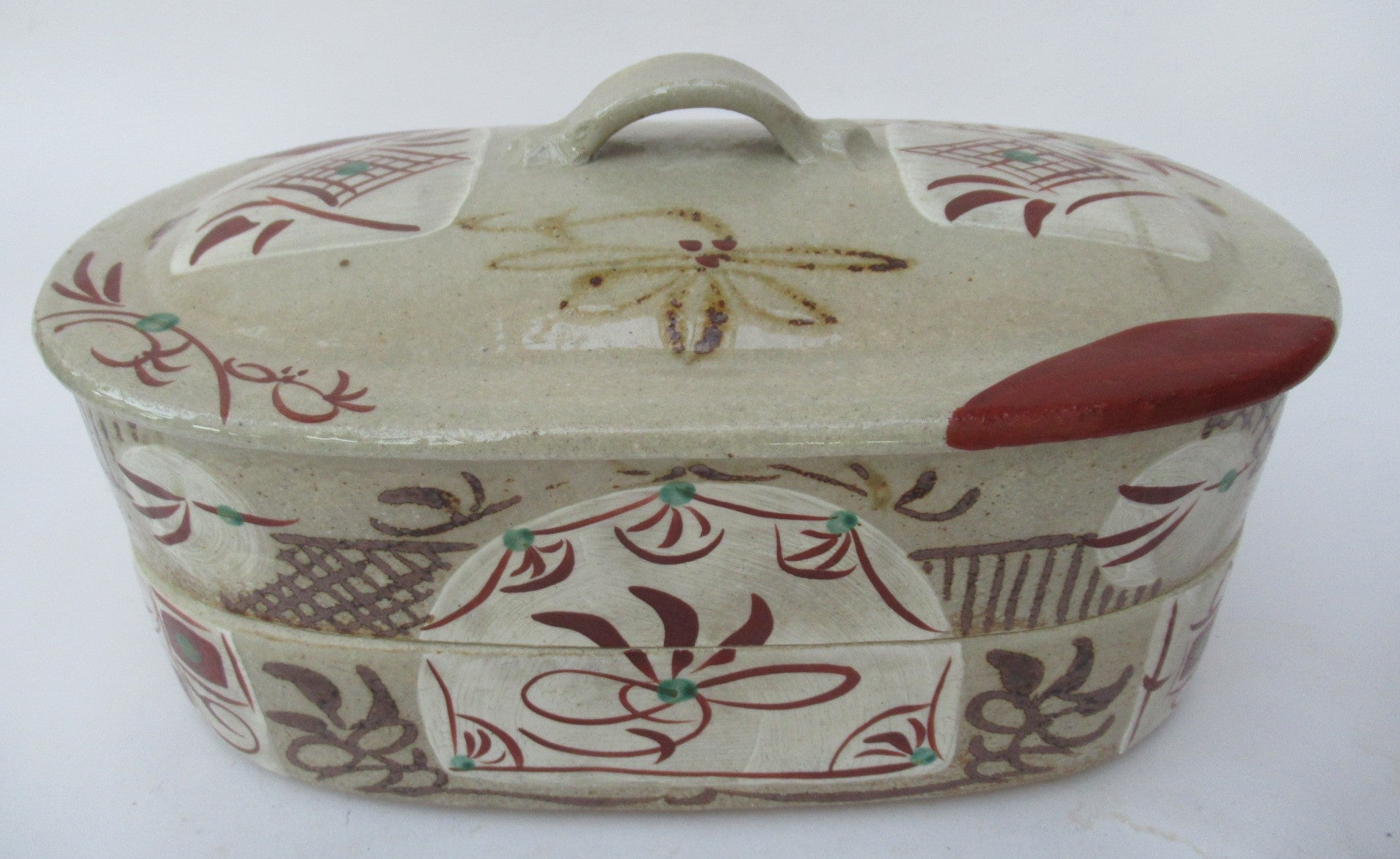 Reiko Nagata, Japanese studio pottery stoneware two layer bento box, c2010