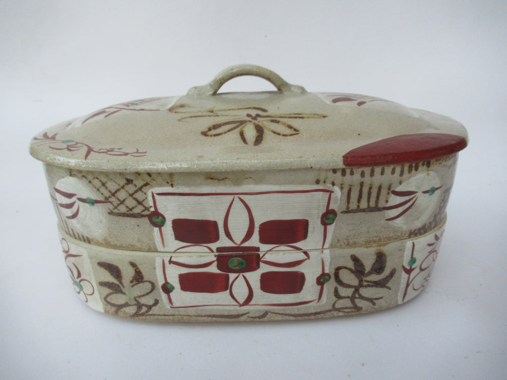 Reiko Nagata, Japanese studio pottery stoneware two layer bento box, c2010