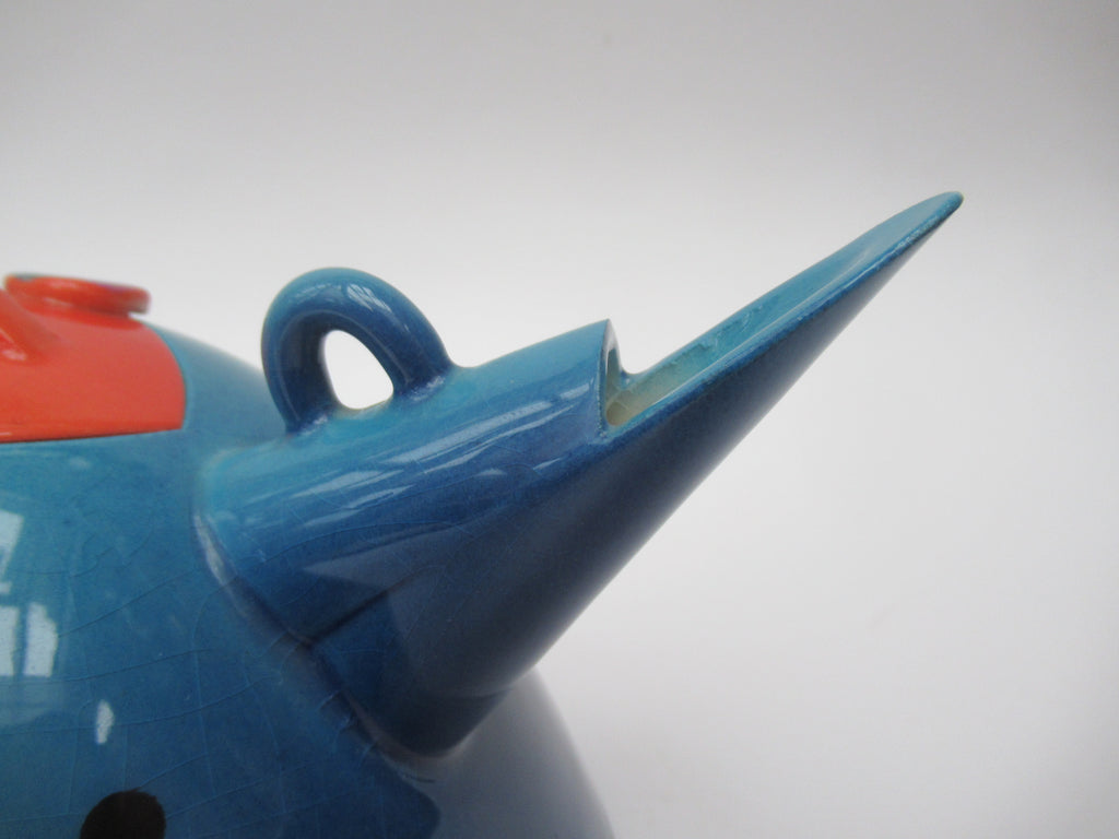 Richard Godfrey, fantastic earthenware studio pottery teapot, c1990