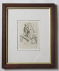 Robert Sargent Austin print, Hero's Widow, 1945 line engraving, signed, framed