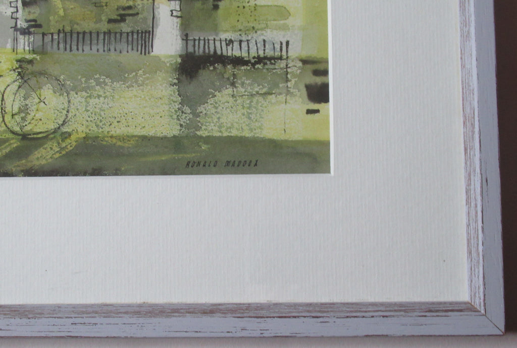 Ronald Maddox. original watercolour, G David's bookshop, Cambridge c1970, framed