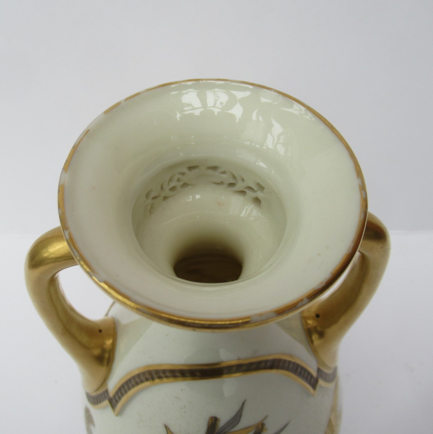 Royal Worcester Aesthetic Period porcelain and gilt vase 1881 in Japanese style