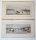 Thomas Shotter Boys 1842 pair of hand coloured prints views of the Thames London