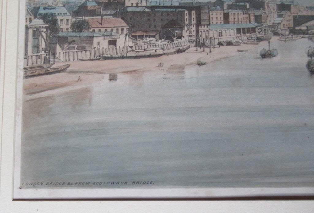 Thomas Shotter Boys 1842 pair of hand coloured prints views of the Thames London