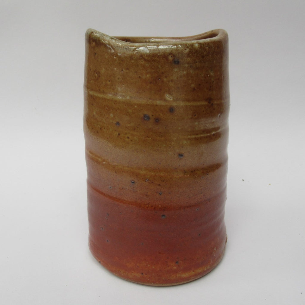 Micki Schloessingk , vintage studio pottery salt glazed vase or vessel, c1980