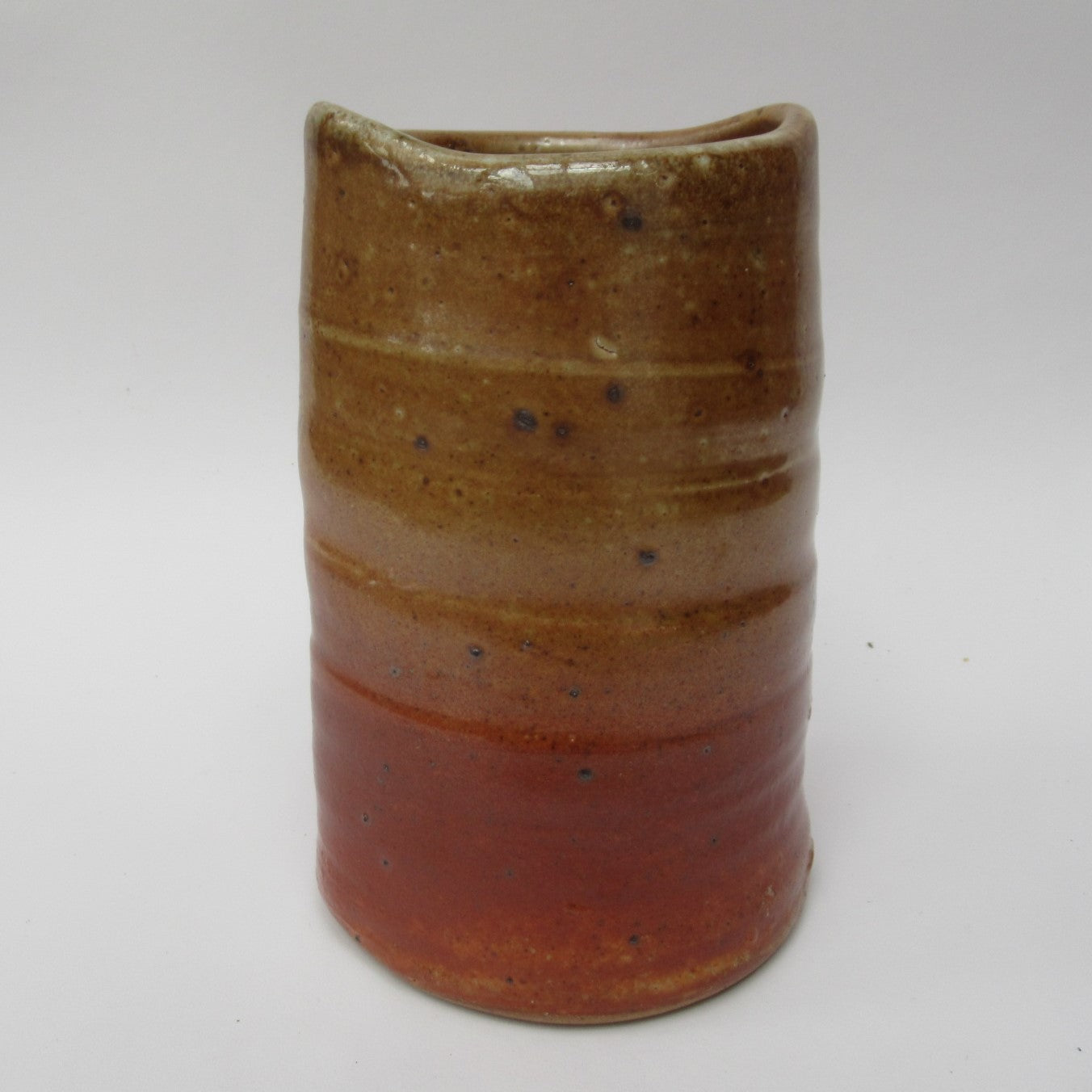 Micki Schloessingk , vintage studio pottery salt glazed vase or vessel, c1980
