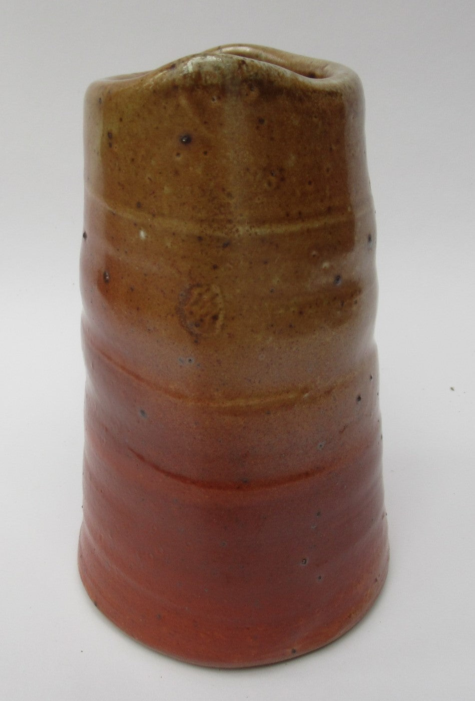 Micki Schloessingk , vintage studio pottery salt glazed vase or vessel, c1980