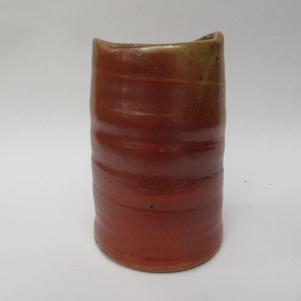 Micki Schloessingk , vintage studio pottery salt glazed vase or vessel, c1980