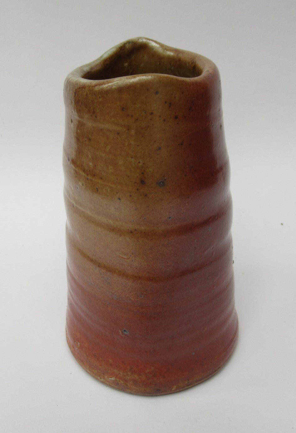 Micki Schloessingk , vintage studio pottery salt glazed vase or vessel, c1980