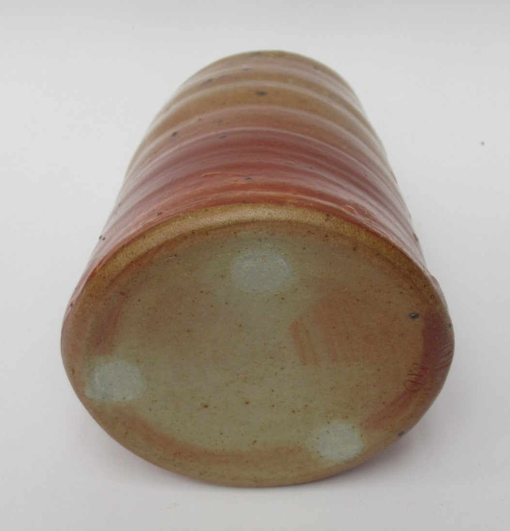 Micki Schloessingk , vintage studio pottery salt glazed vase or vessel, c1980