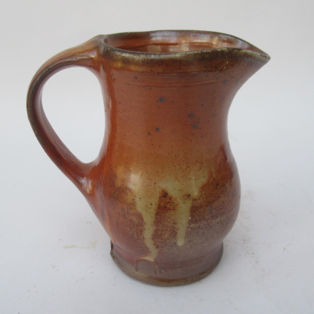 Micki Schloessingk , vintage studio pottery salt glazed cream jug, c1980