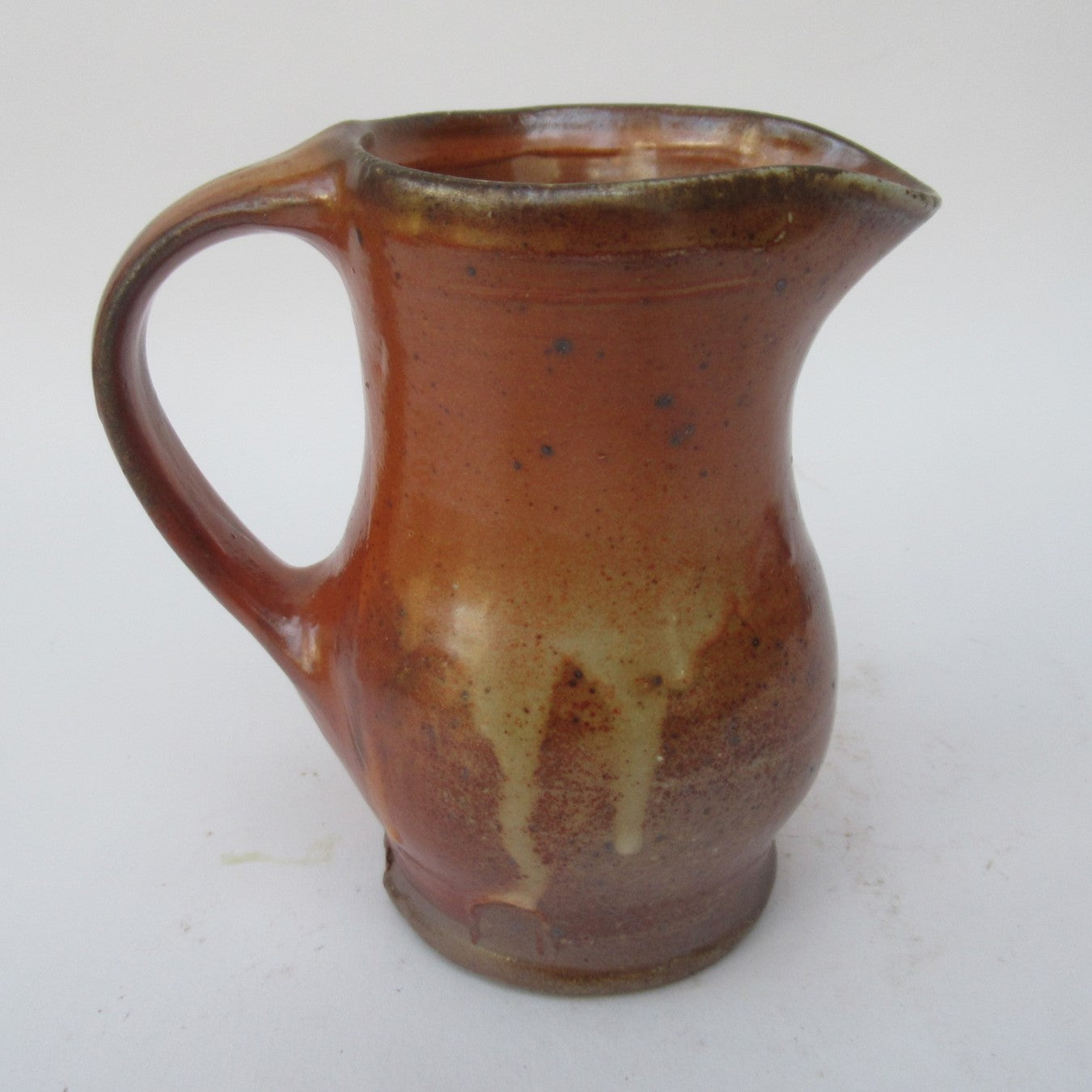 Micki Schloessingk , vintage studio pottery salt glazed cream jug, c1980