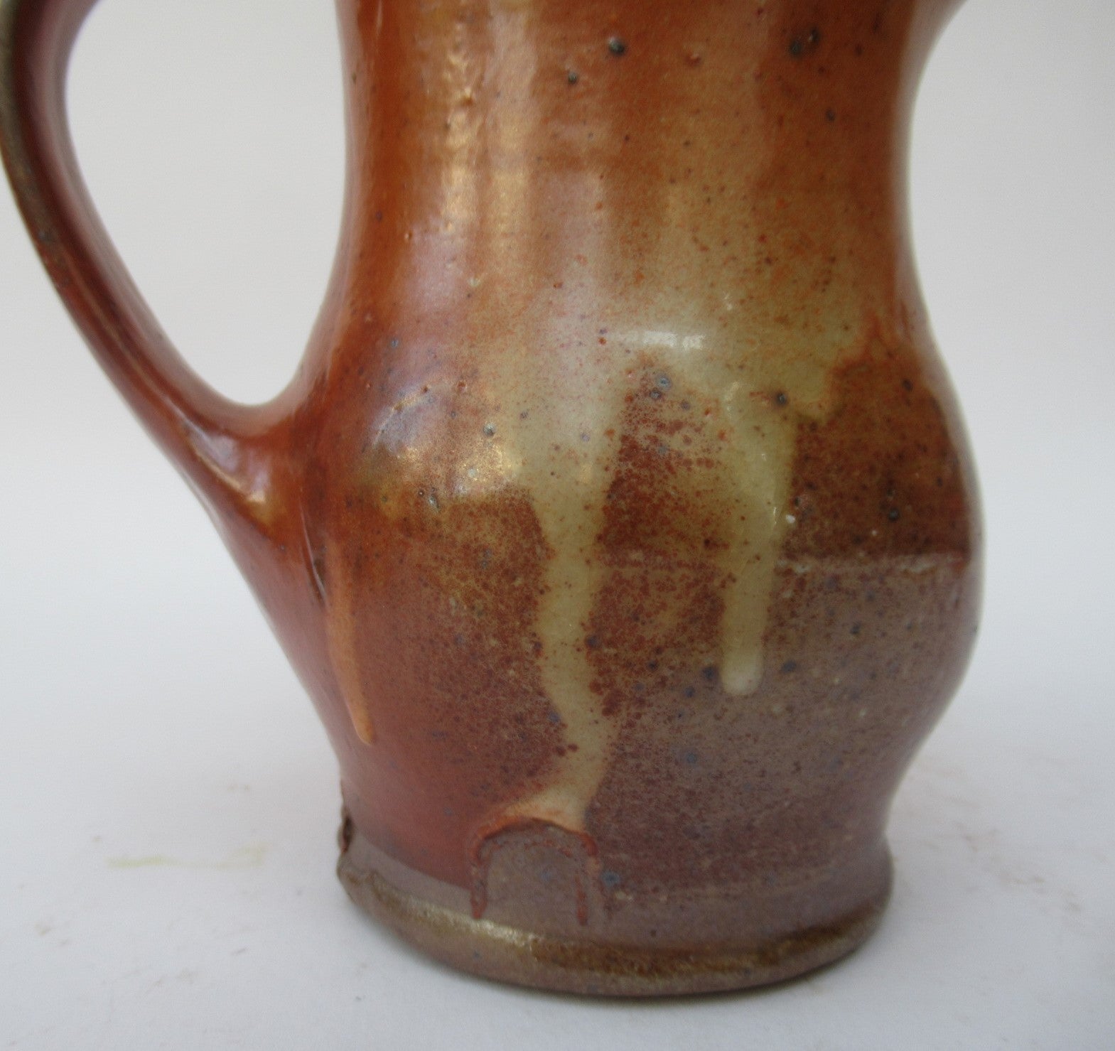 Micki Schloessingk , vintage studio pottery salt glazed cream jug, c1980