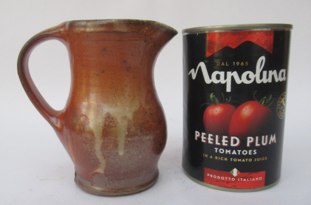 Micki Schloessingk , vintage studio pottery salt glazed cream jug, c1980
