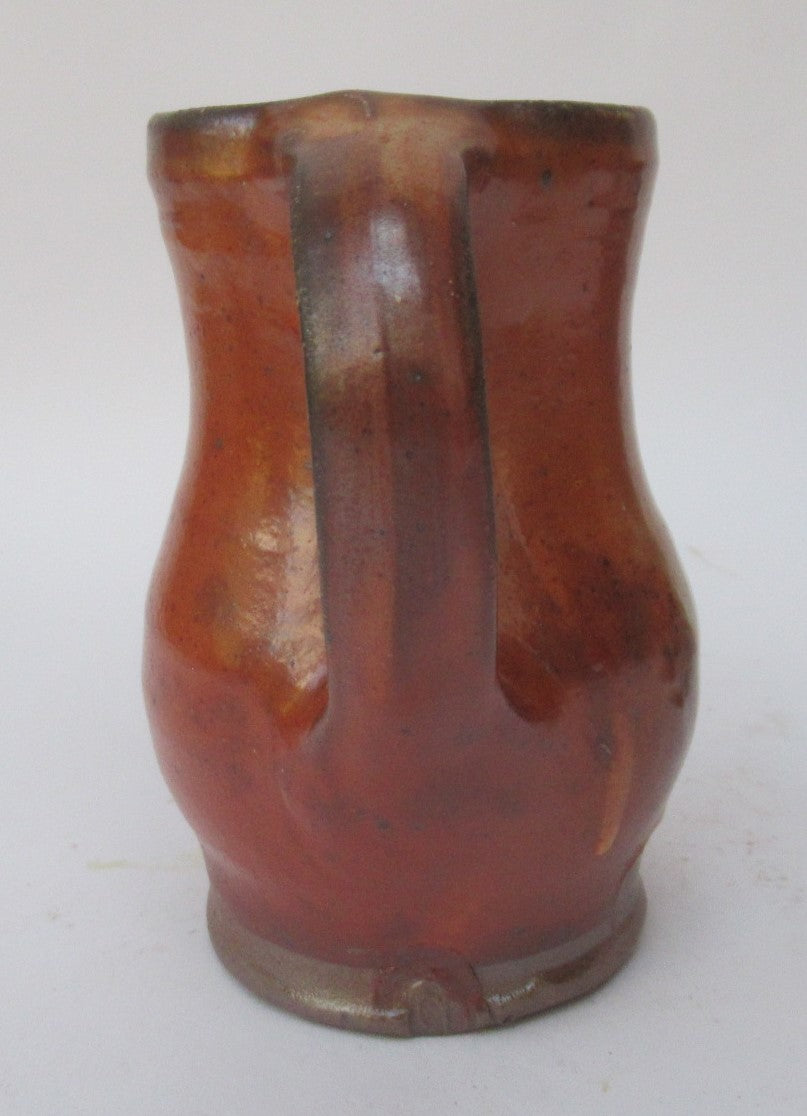 Micki Schloessingk , vintage studio pottery salt glazed cream jug, c1980