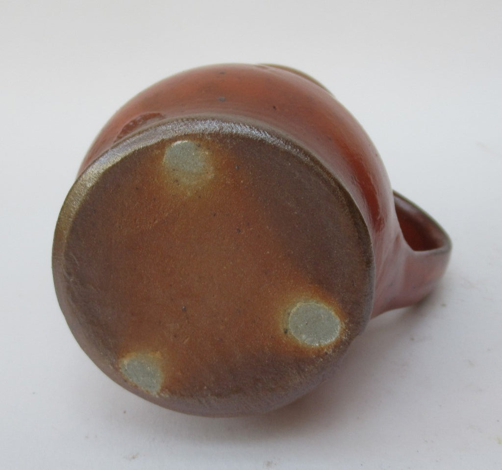 Micki Schloessingk , vintage studio pottery salt glazed cream jug, c1980