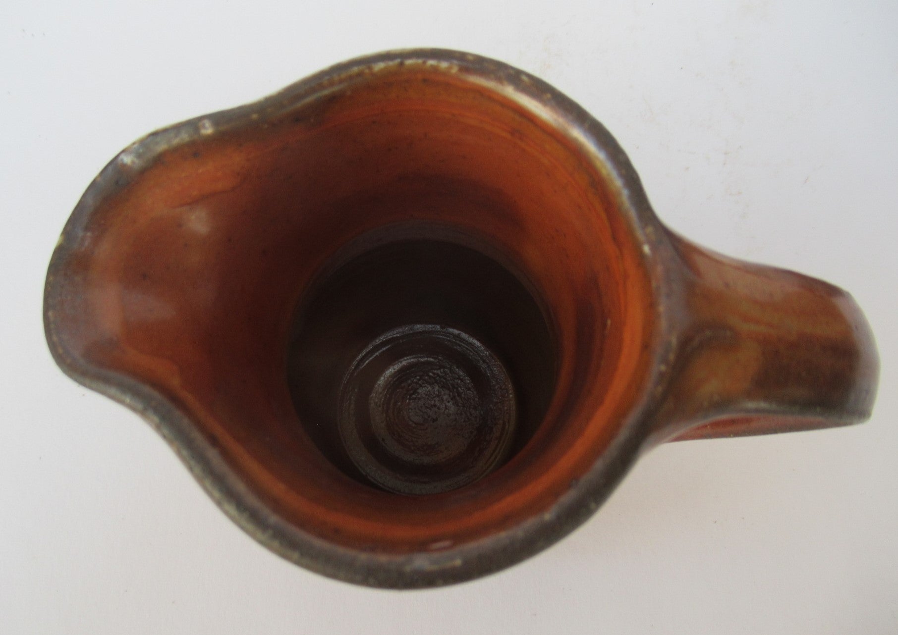 Micki Schloessingk , vintage studio pottery salt glazed cream jug, c1980