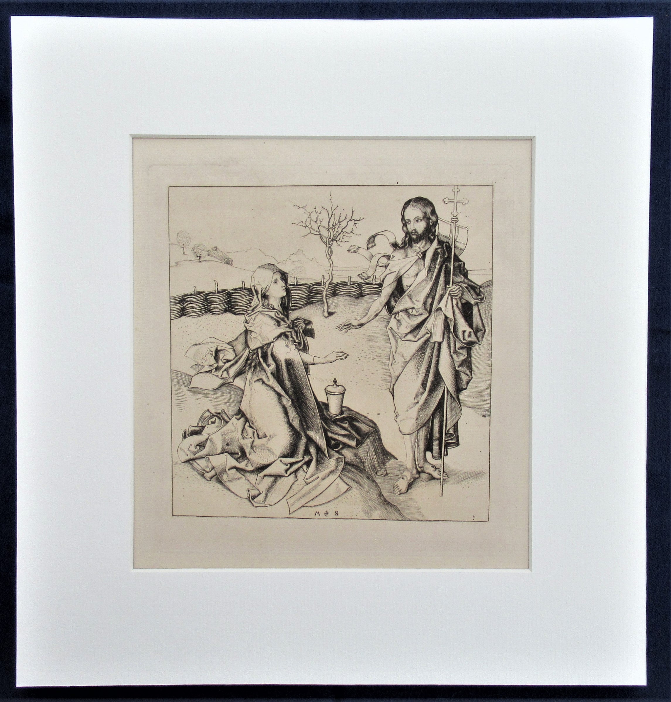 Martin Schoengauer, facsimile of woodcut c1490, published 1879, Christ and Mary