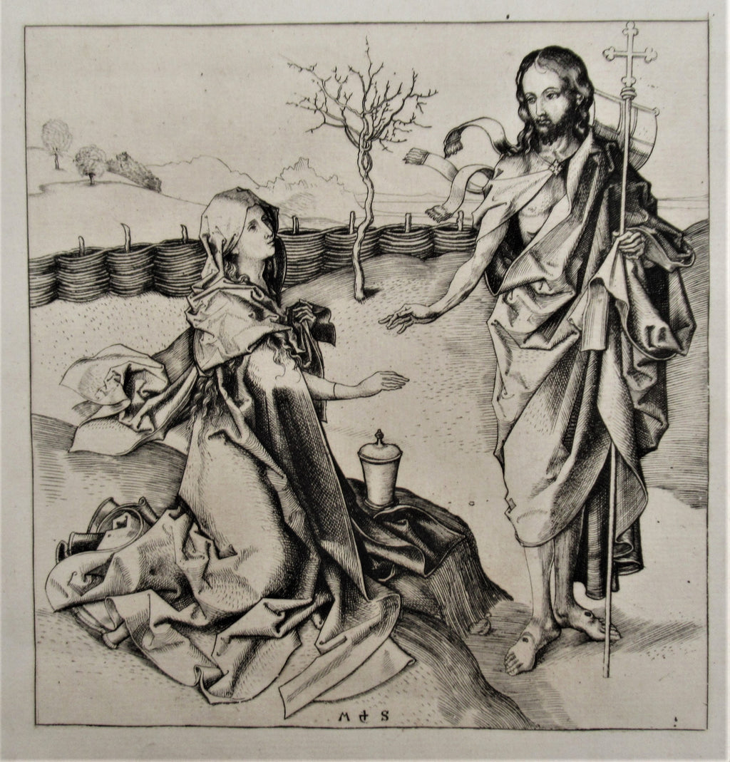 Martin Schoengauer, facsimile of woodcut c1490, published 1879, Christ and Mary