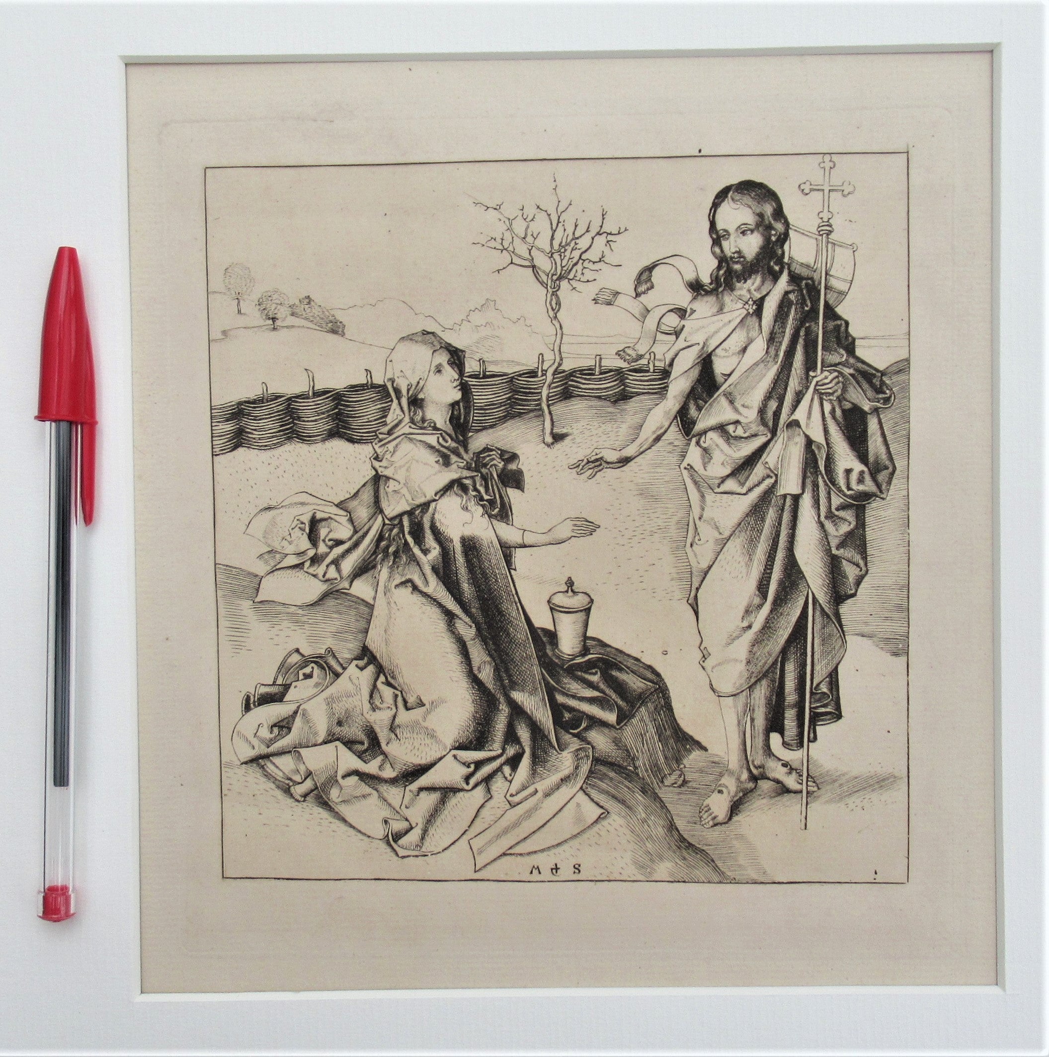 Martin Schoengauer, facsimile of woodcut c1490, published 1879, Christ and Mary