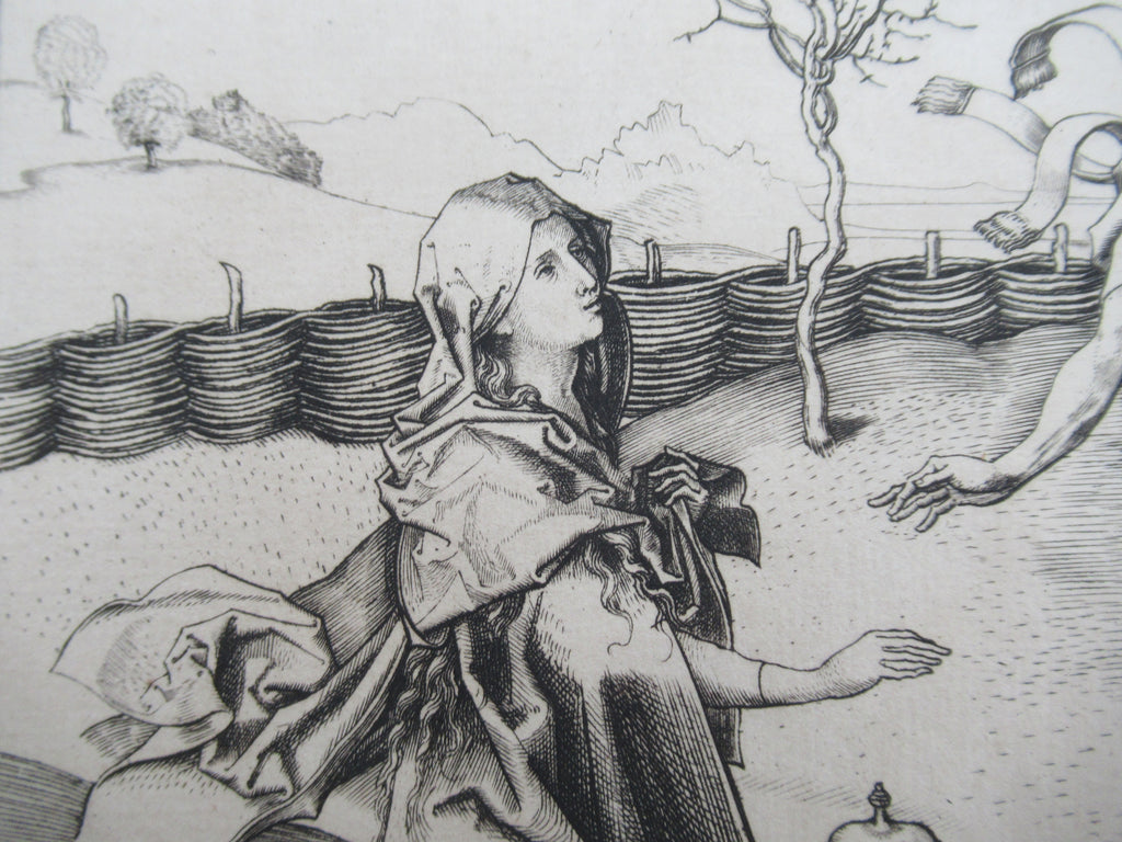 Martin Schoengauer, facsimile of woodcut c1490, published 1879, Christ and Mary