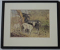 Allen W Seaby (1867-1953) original colour woodcut print, Goat and Kids, c1950