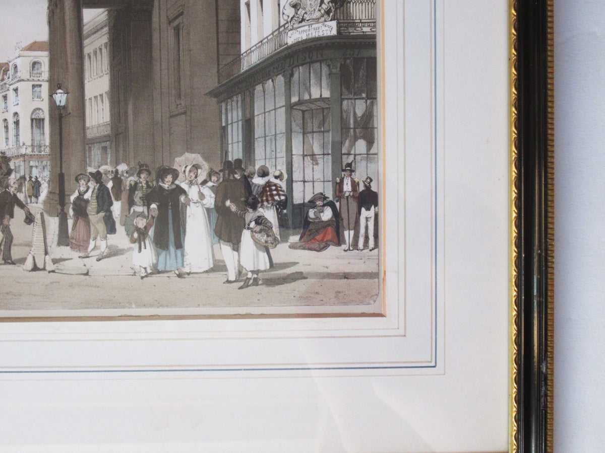 Original Thomas Shotter Boys 1842 hand coloured print, Regent Street, London