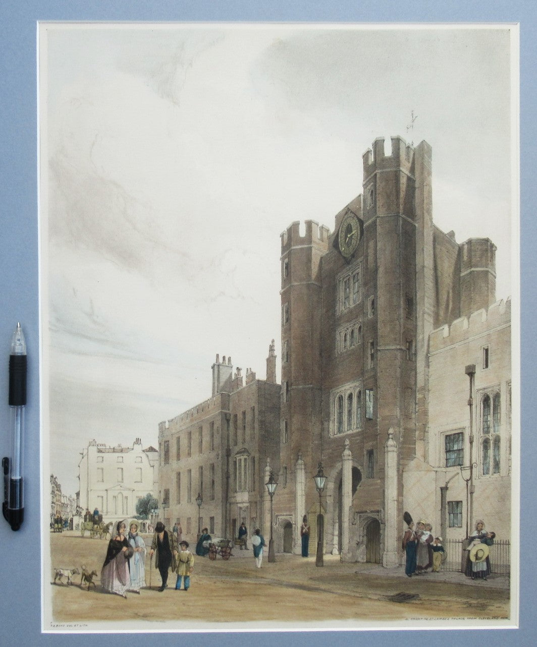 Original Thomas Shotter Boys 1842 hand coloured print, St James's Palace London