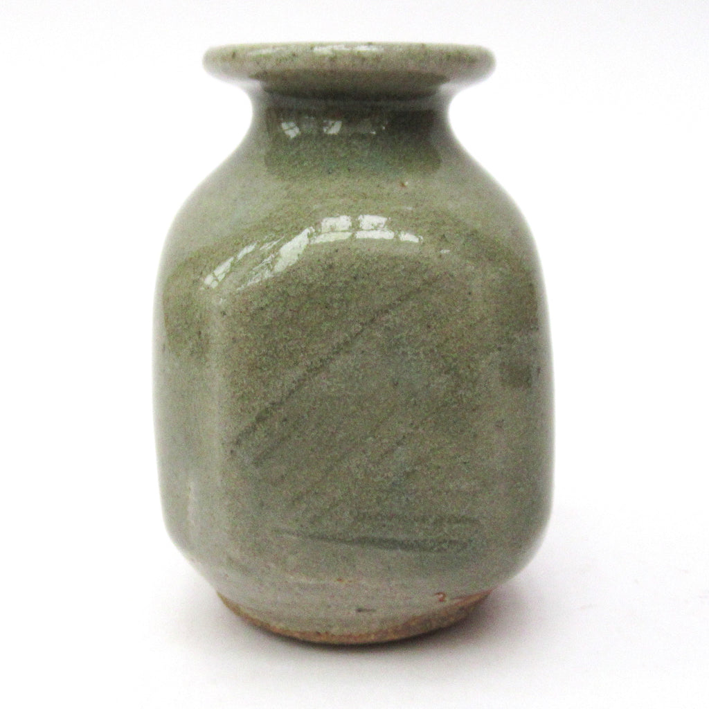St Ives Pottery (Bernard Leach studio), stoneware bud vase, celadon glaze, c1970