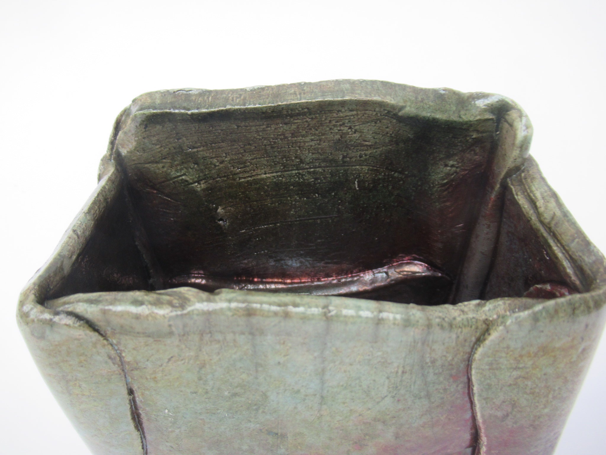 Stephen Murfitt, studio pottery raku fired handbulit vessel, c2000